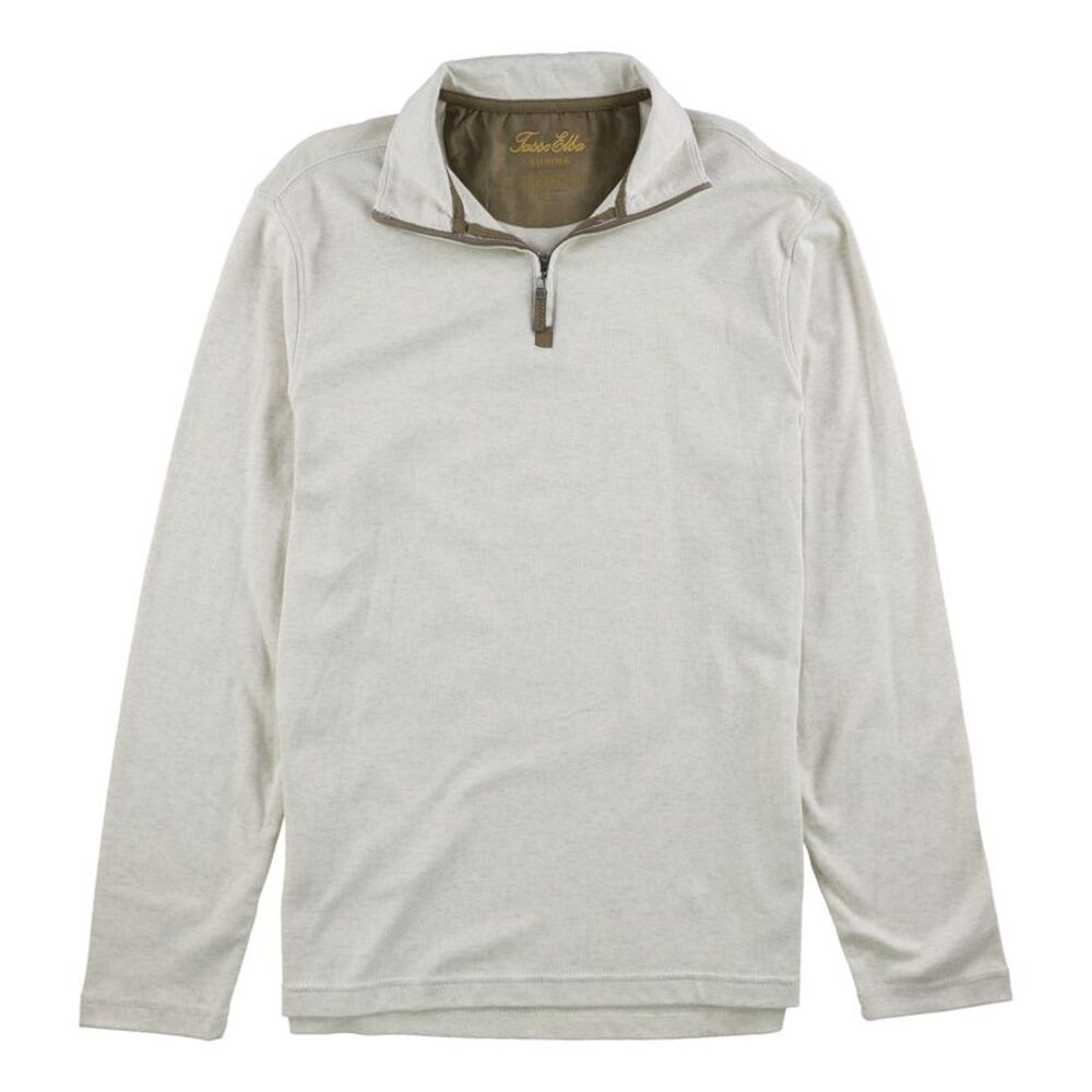 Tasso Elba Mens Supima Pullover Sweater, Off-White, XL, DM